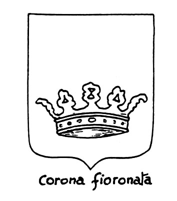 Imagem do termo heráldico: Corona fioronata